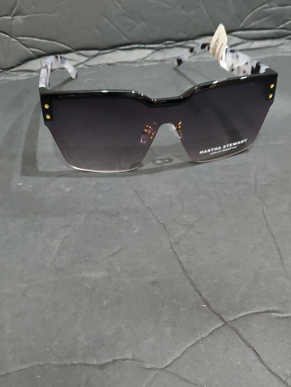 Martha Stewart ms236 onyx oatmeal clear black tortoiseshell rimless sunglasses